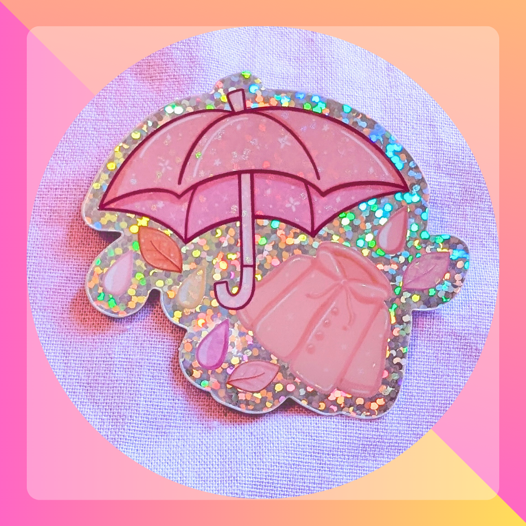 Rainy Days Glitter Sticker