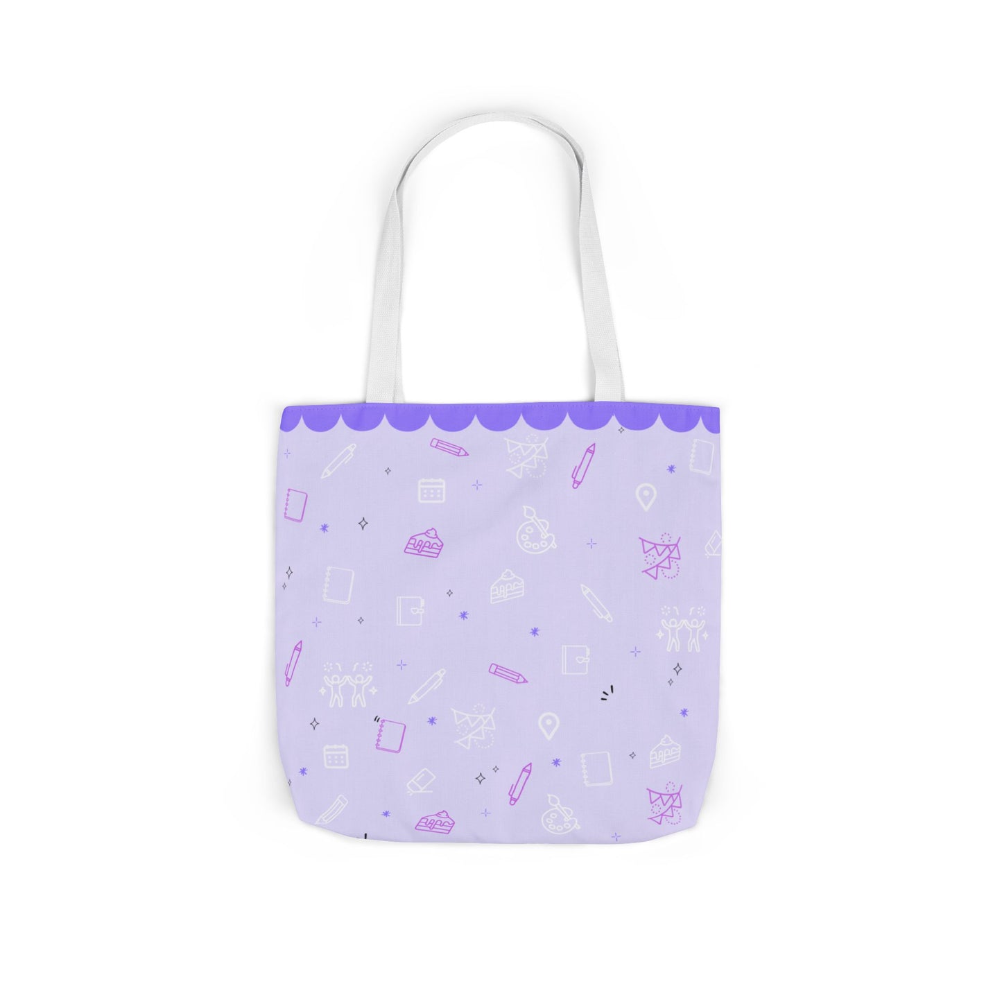 Pastel Purple Pattern Canvas Tote Bag — Purple Planner Party Merch