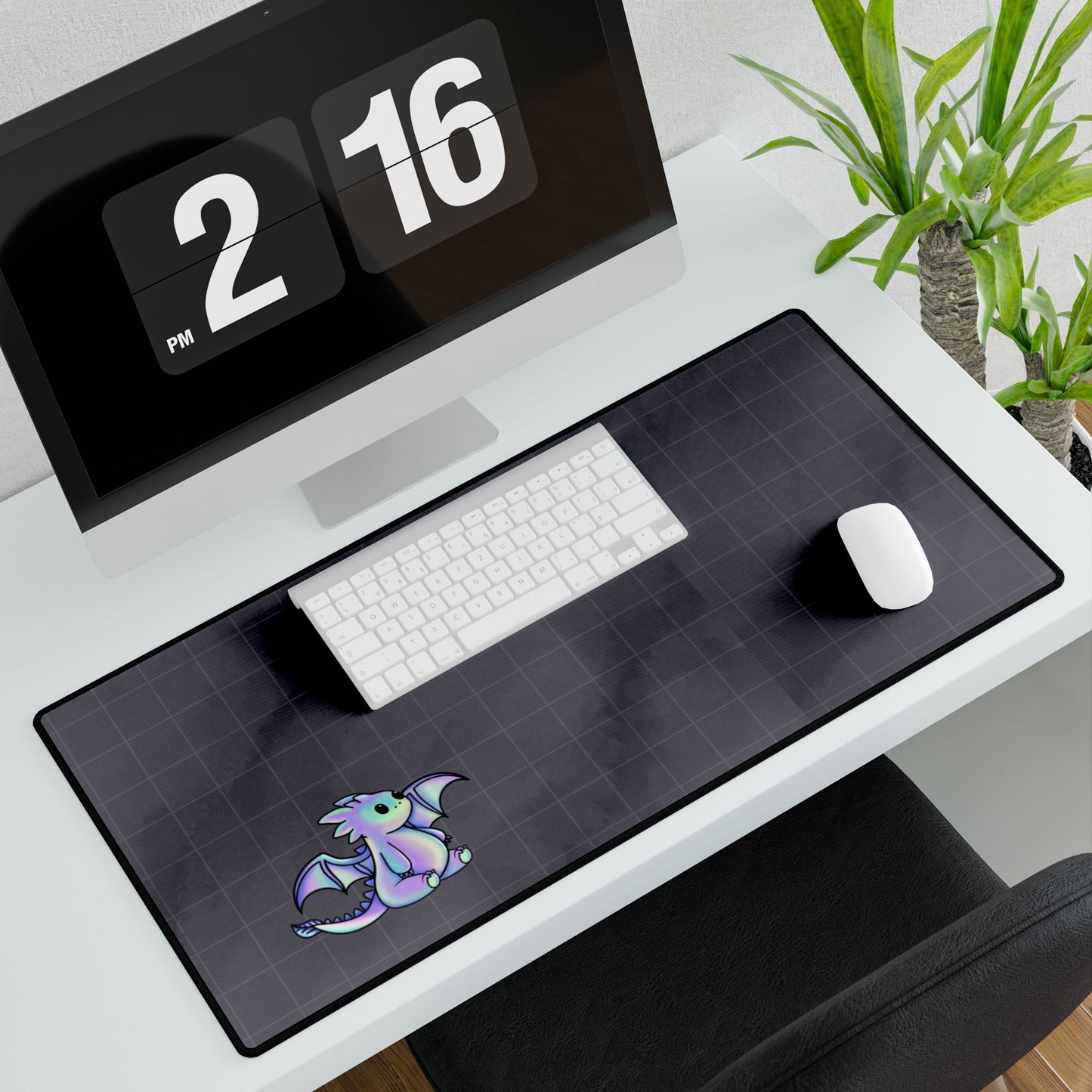 Desk Mat with Onyx Storm Inspired Iri Dragon Design