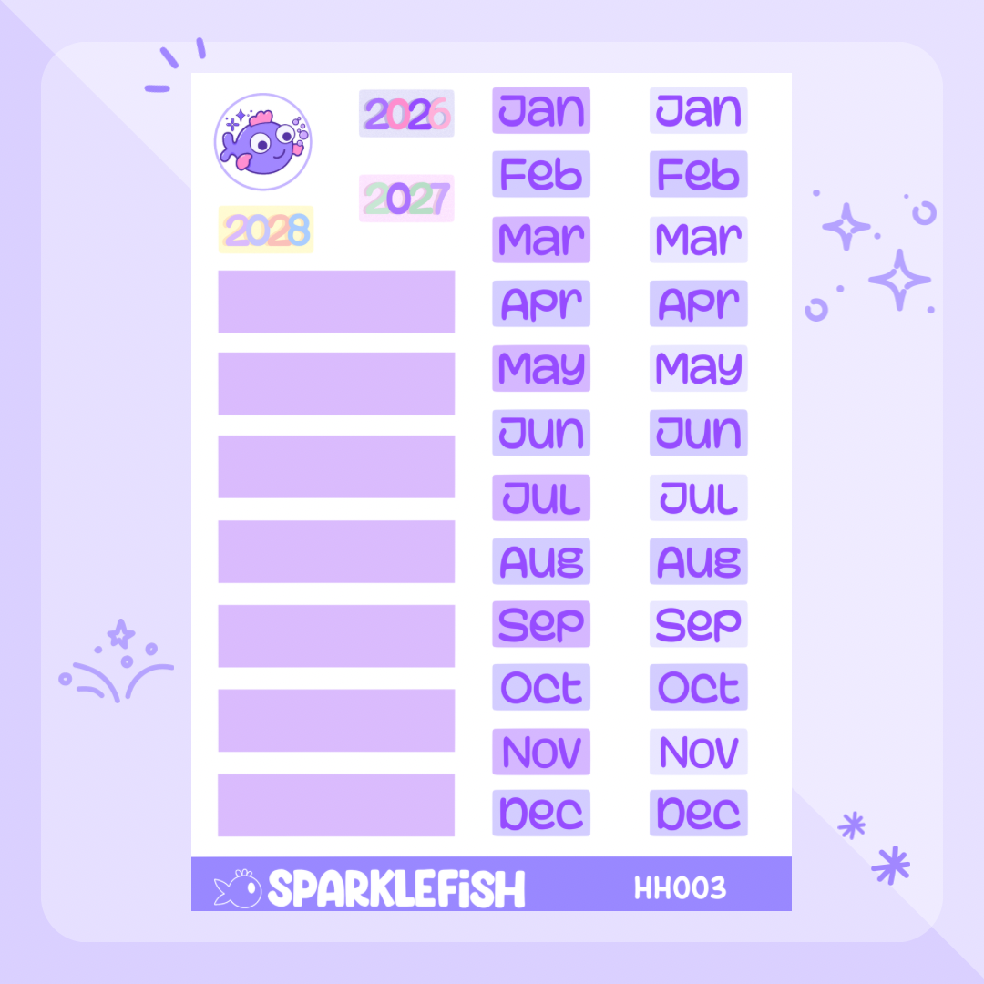 Months - washi sticker paper