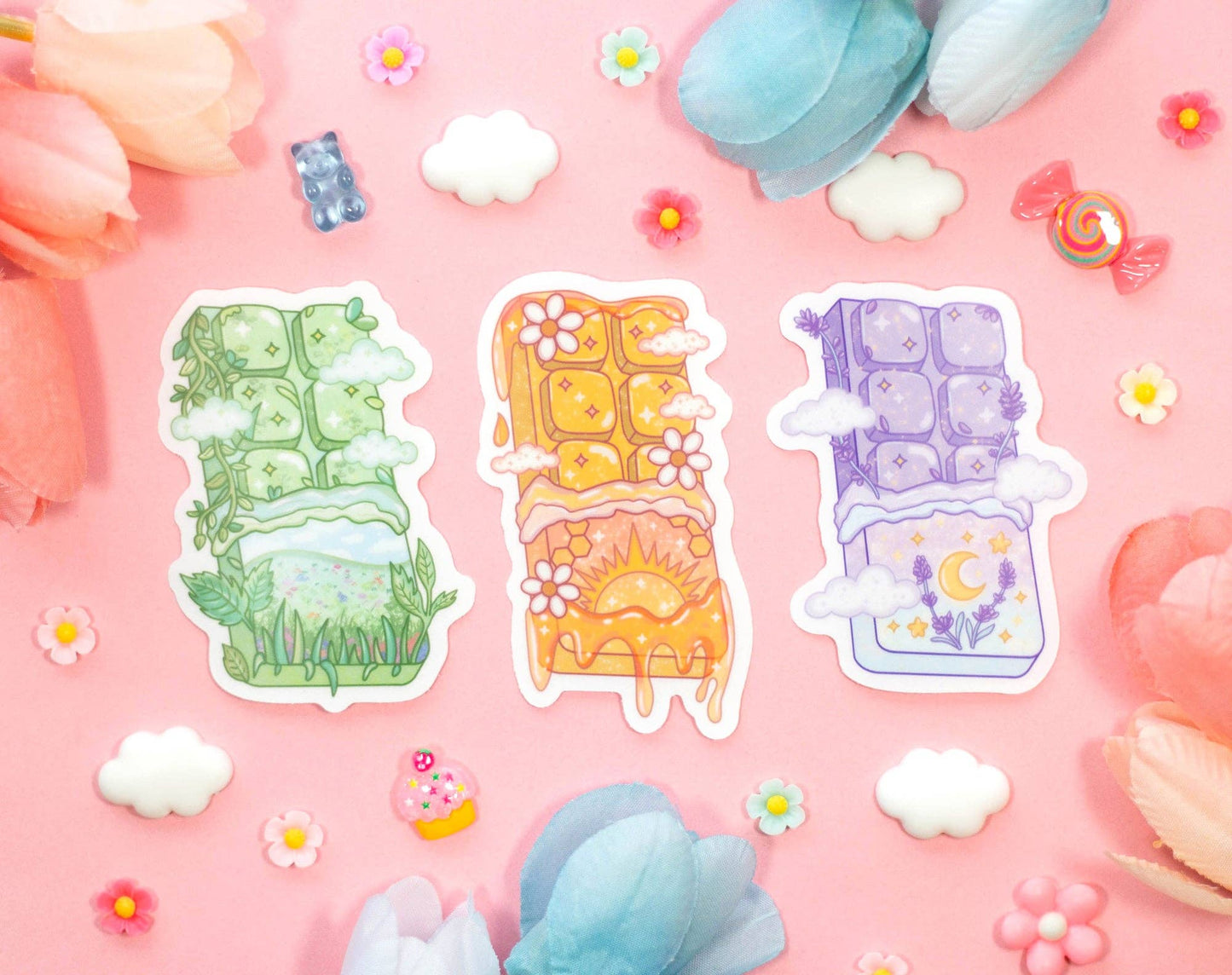 Unicorn Eclipse - Chocolate Bar Clear Stickers