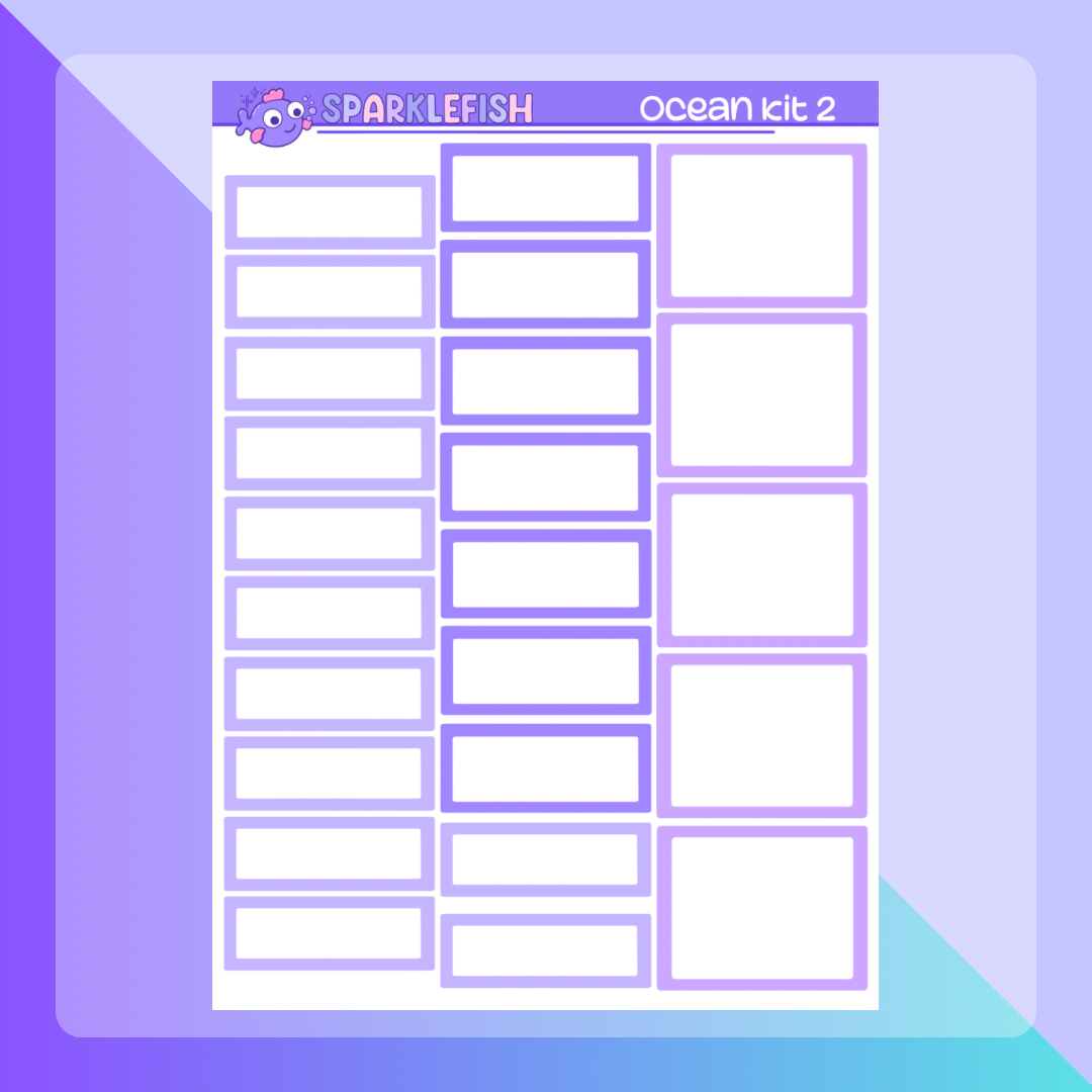 Ocean Kit with Mellie Manta - 2 Sticker Sheets