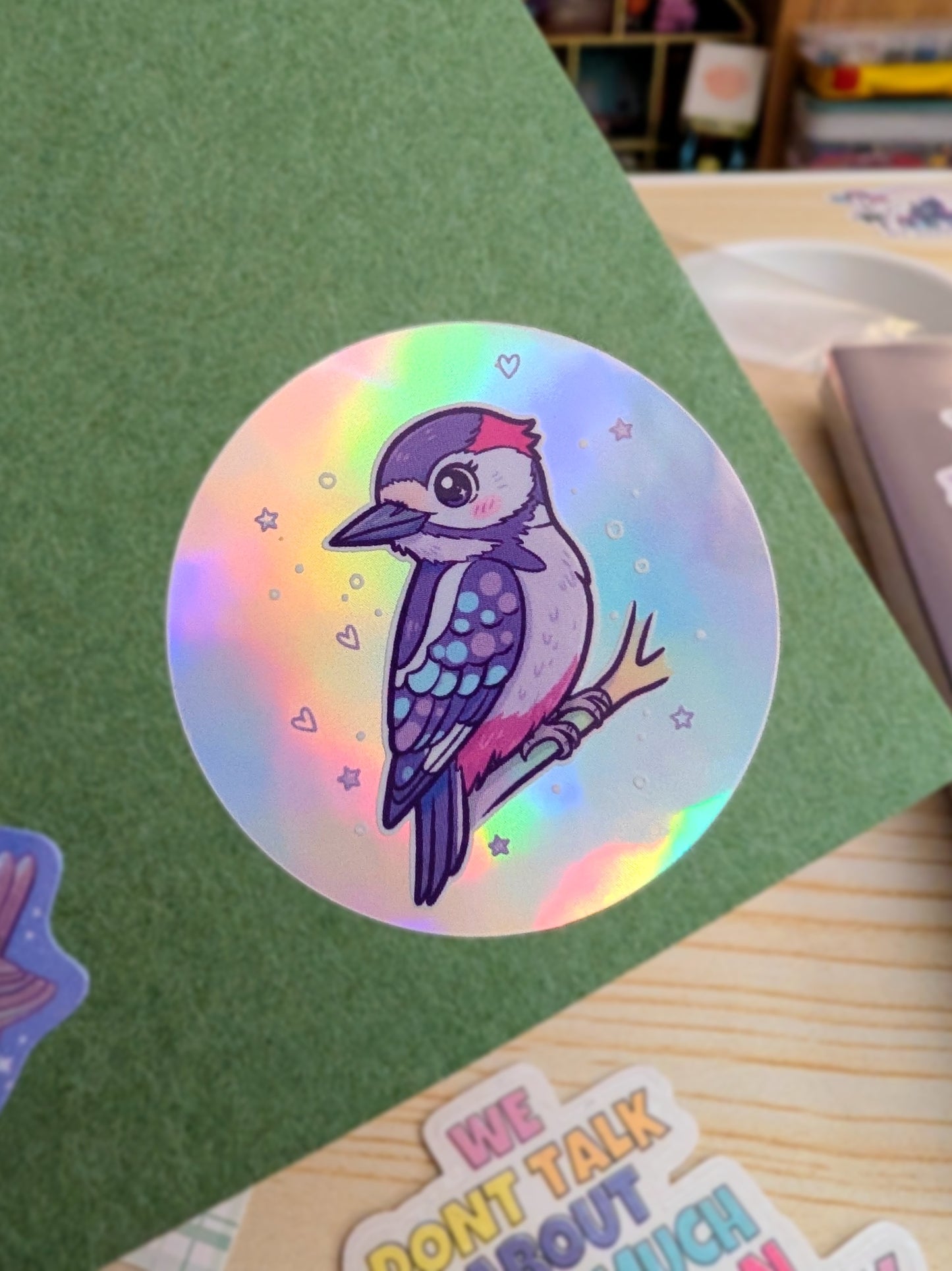 Woodpecker - Holographic Effects Sticker