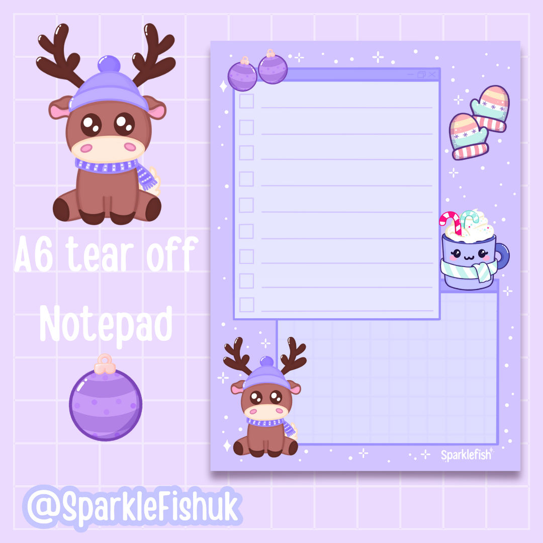 Kawaii Luna A6 Notepad 🎄