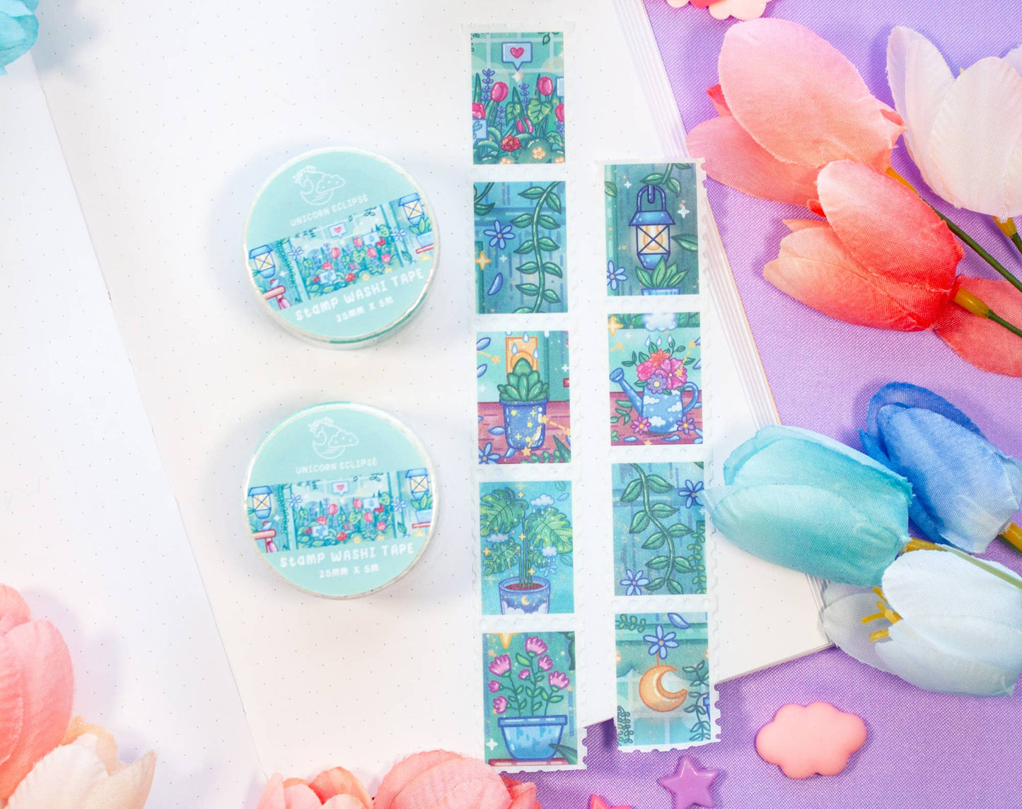 Unicorn Eclipse - Botanical Bliss Stamp Washi Tape