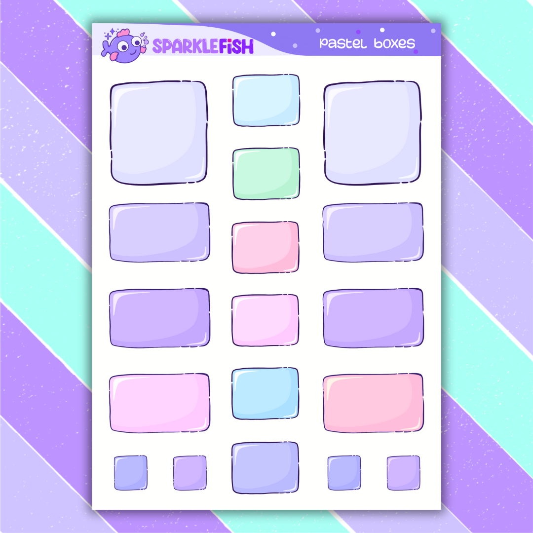 Pastel Boxes - Sticker Sheet