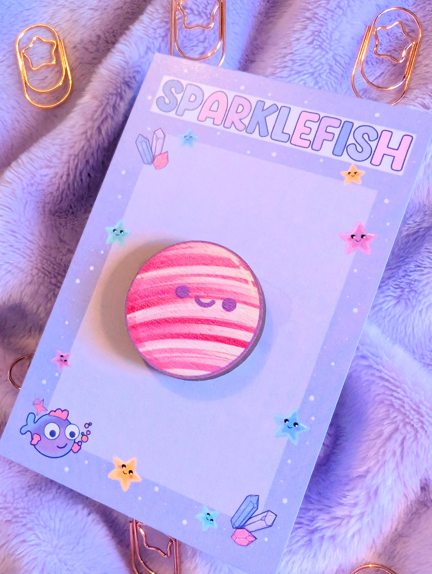 Bright and Breezy Planet - Maple Wooden Pin