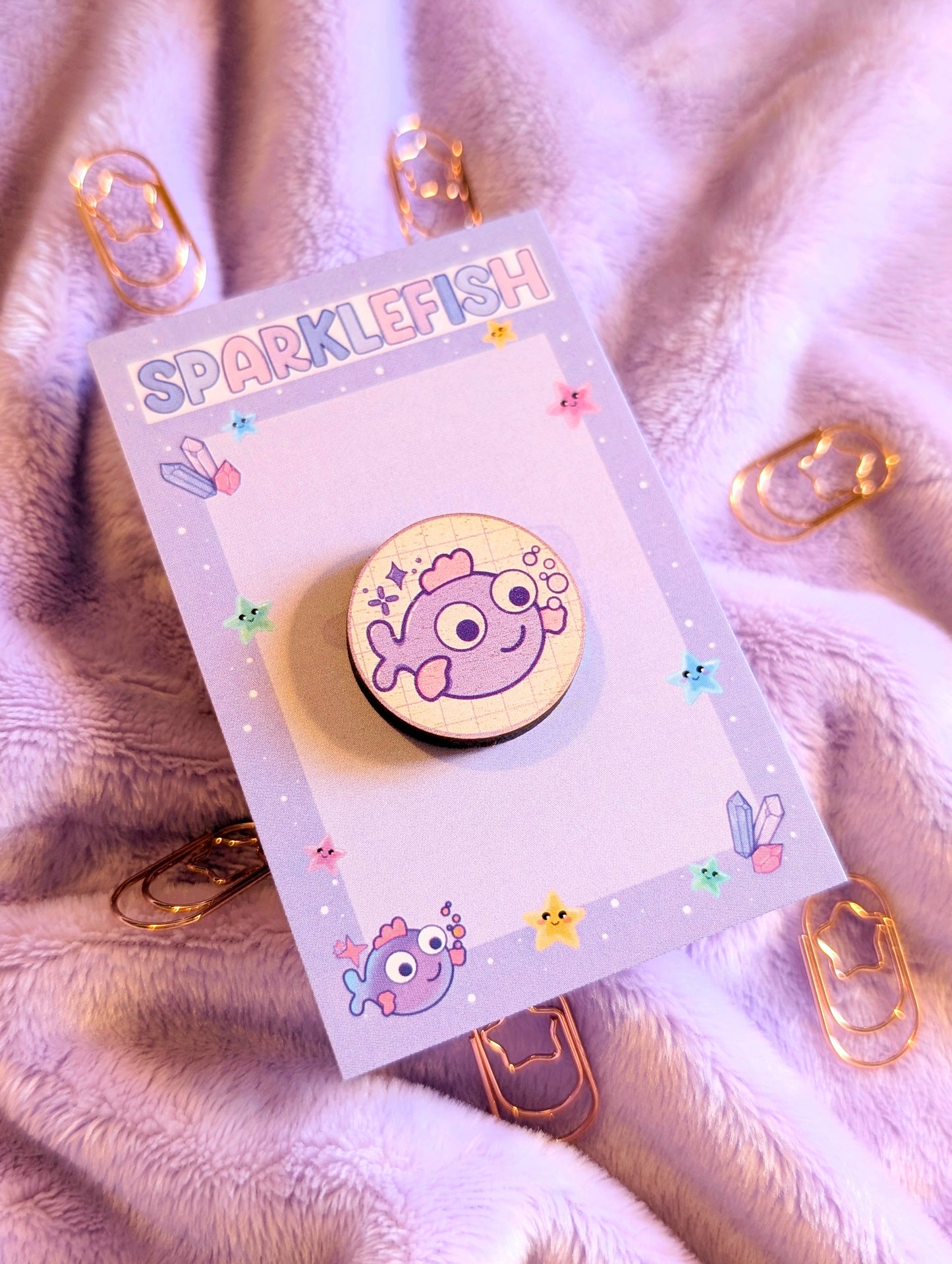 SparkleFish Fish! - Maple Wooden Pin