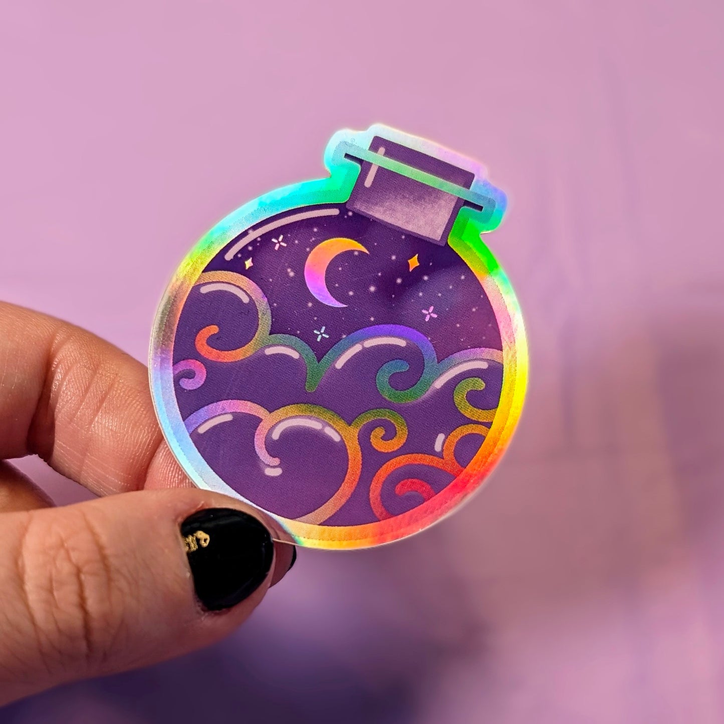 Purple Potion Bottle - lofi & galaxy style die cut