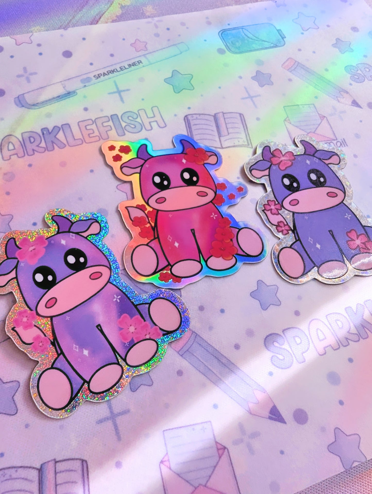Luna - Ruby Red holographic sticker