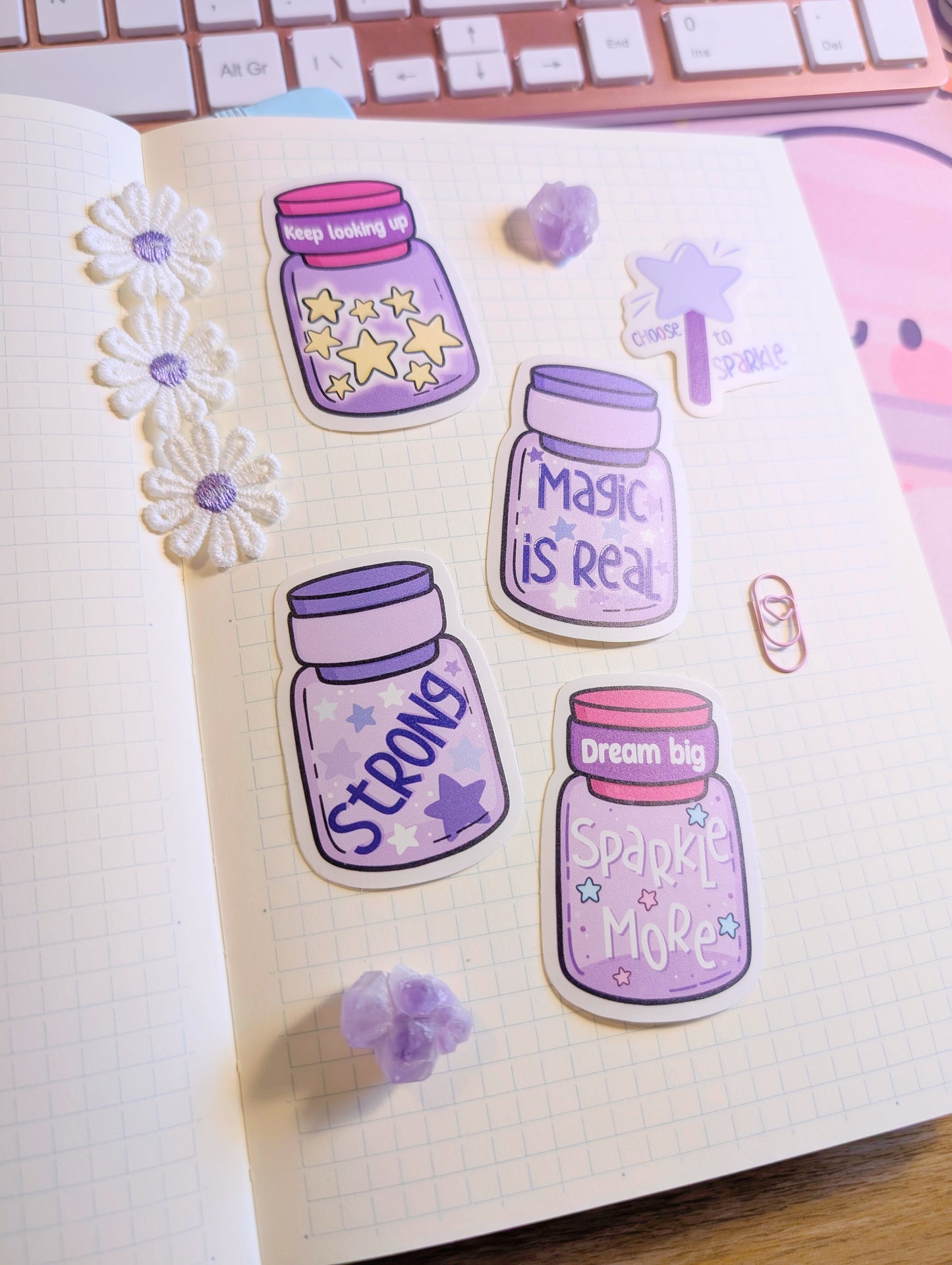 Cosy Star Jar Collection | Clear Matte Vinyl Sticker