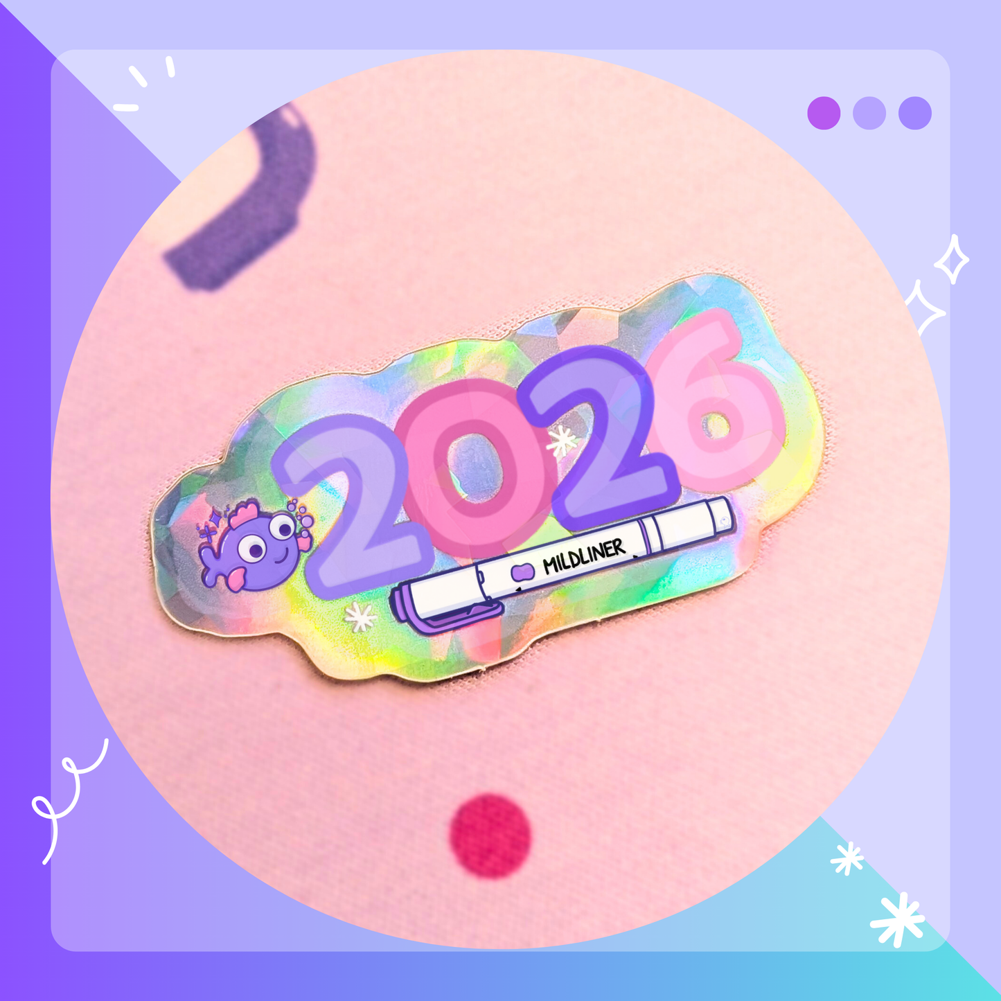 2026 Pastels - Holographic Cracked Ice Effects Sticker