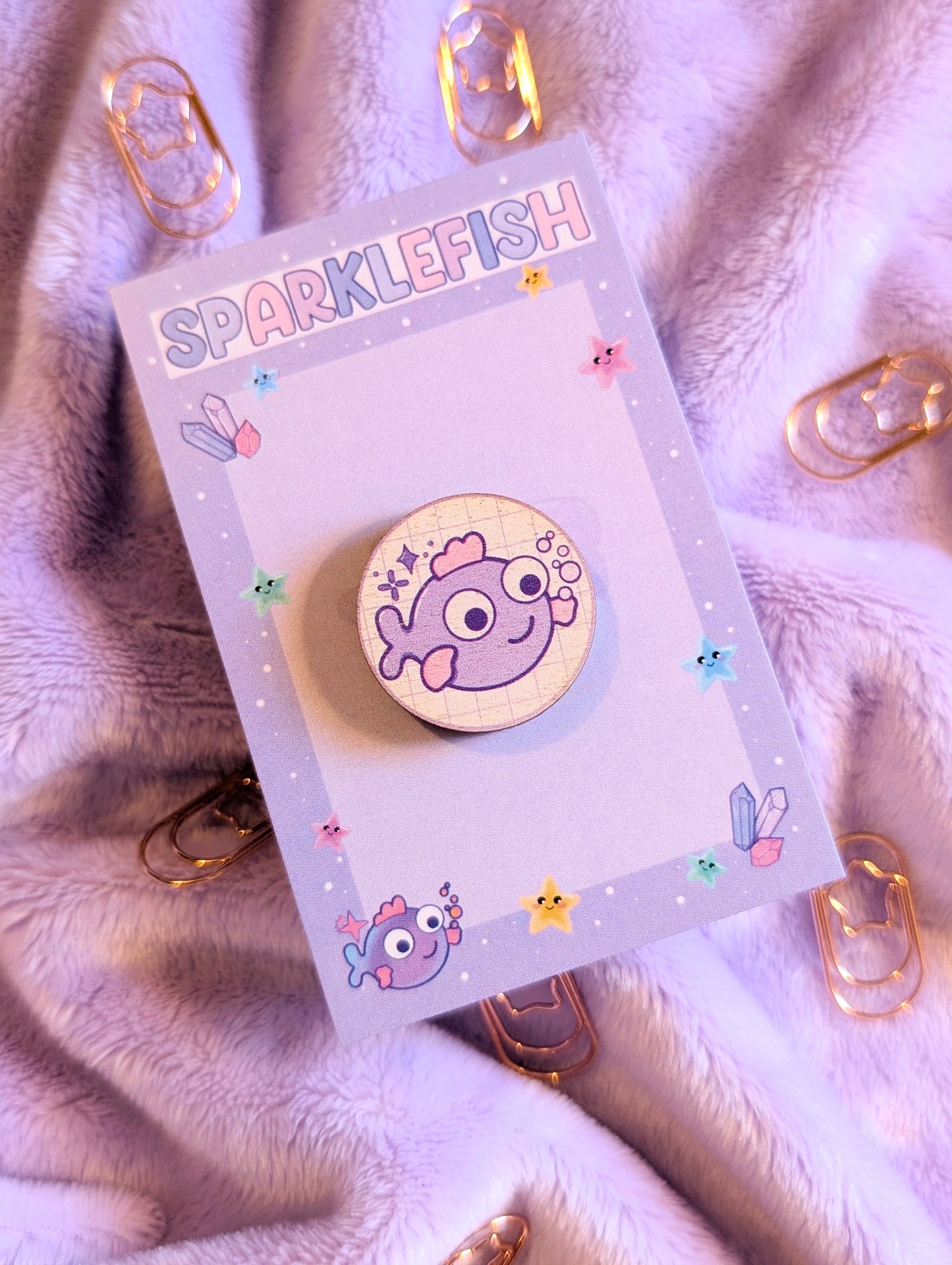 SparkleFish Fish! - Maple Wooden Pin