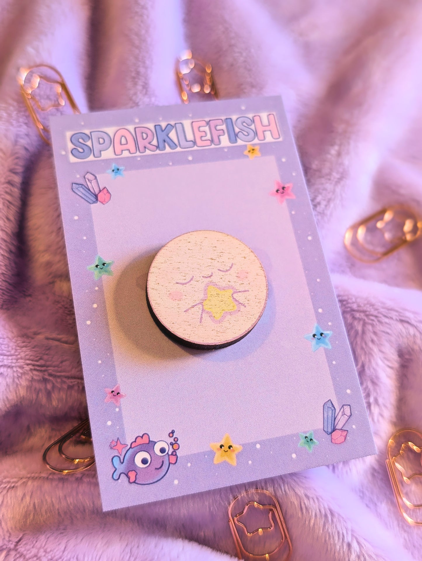 Cosy Peaceful Moon - Maple Wooden Pin