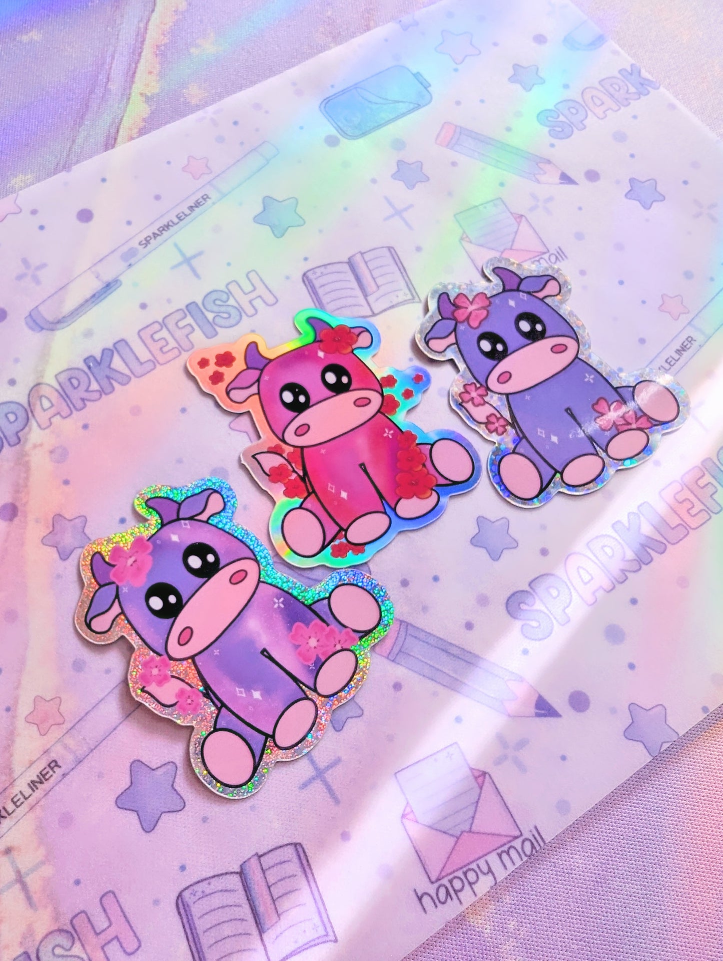 Luna - Ruby Red holographic sticker