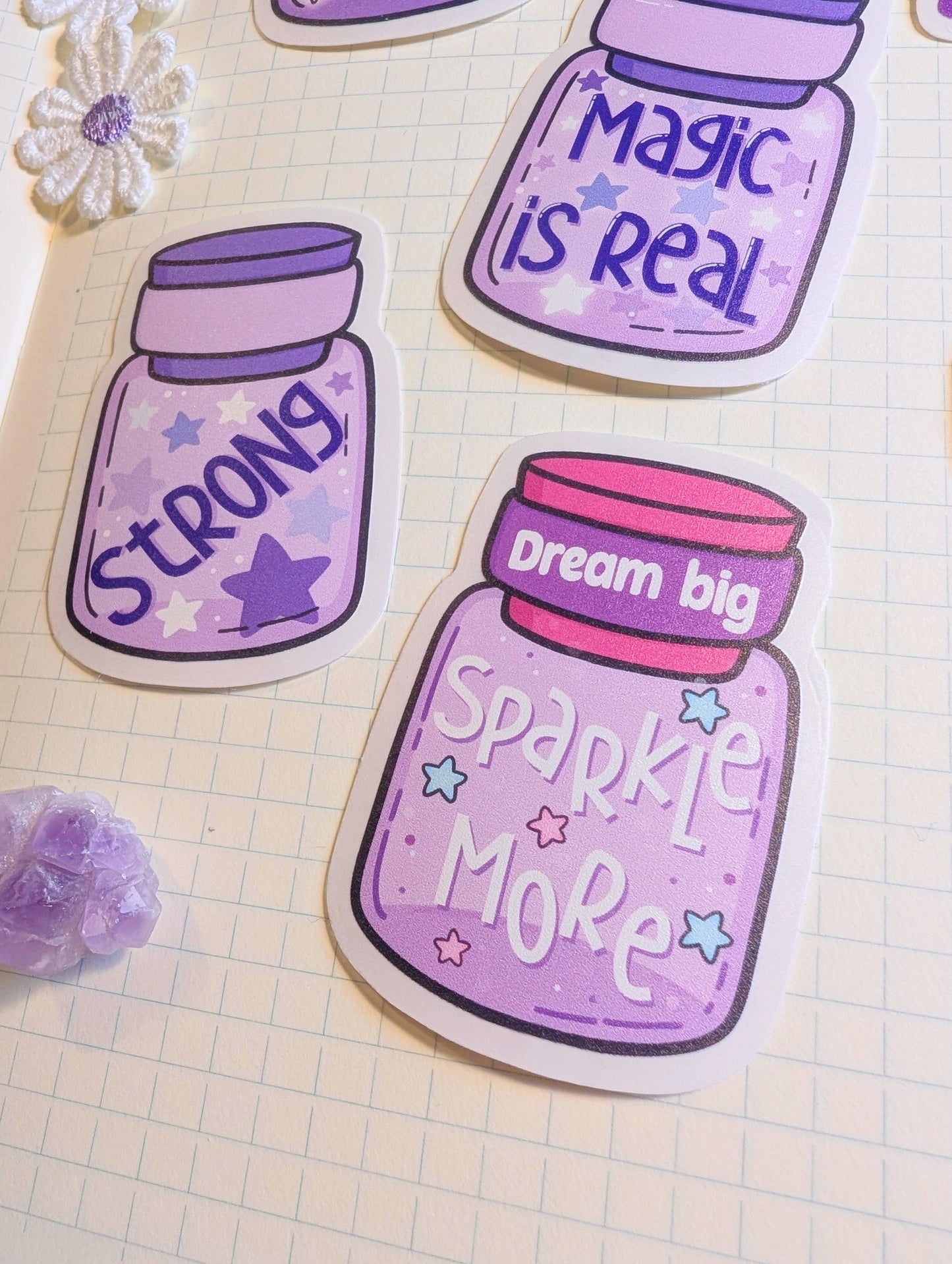Cosy Star Jar Collection | Clear Matte Vinyl Sticker