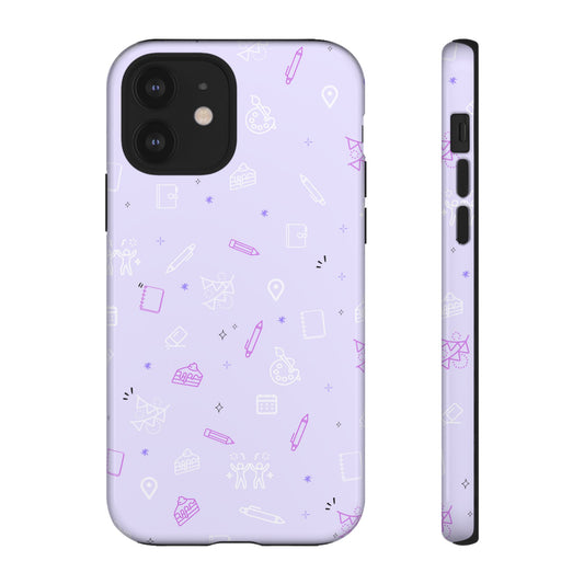 Pastel Purple Pattern Phone Tough Case — Purple Planner Party Merch