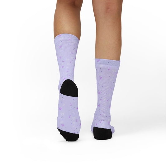 Soft Purple Planner Party Socks - Crew Length