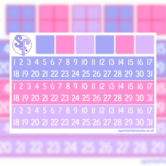 Functional Monthly Date Stickers