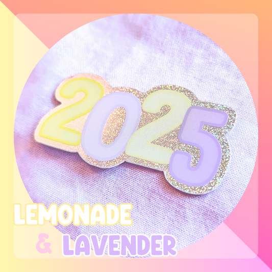 2025 Pixie Dust Glitter Sticker - Lemonade & Lavender