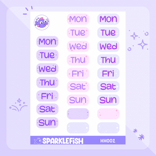 Days of the week - washi sticker paper