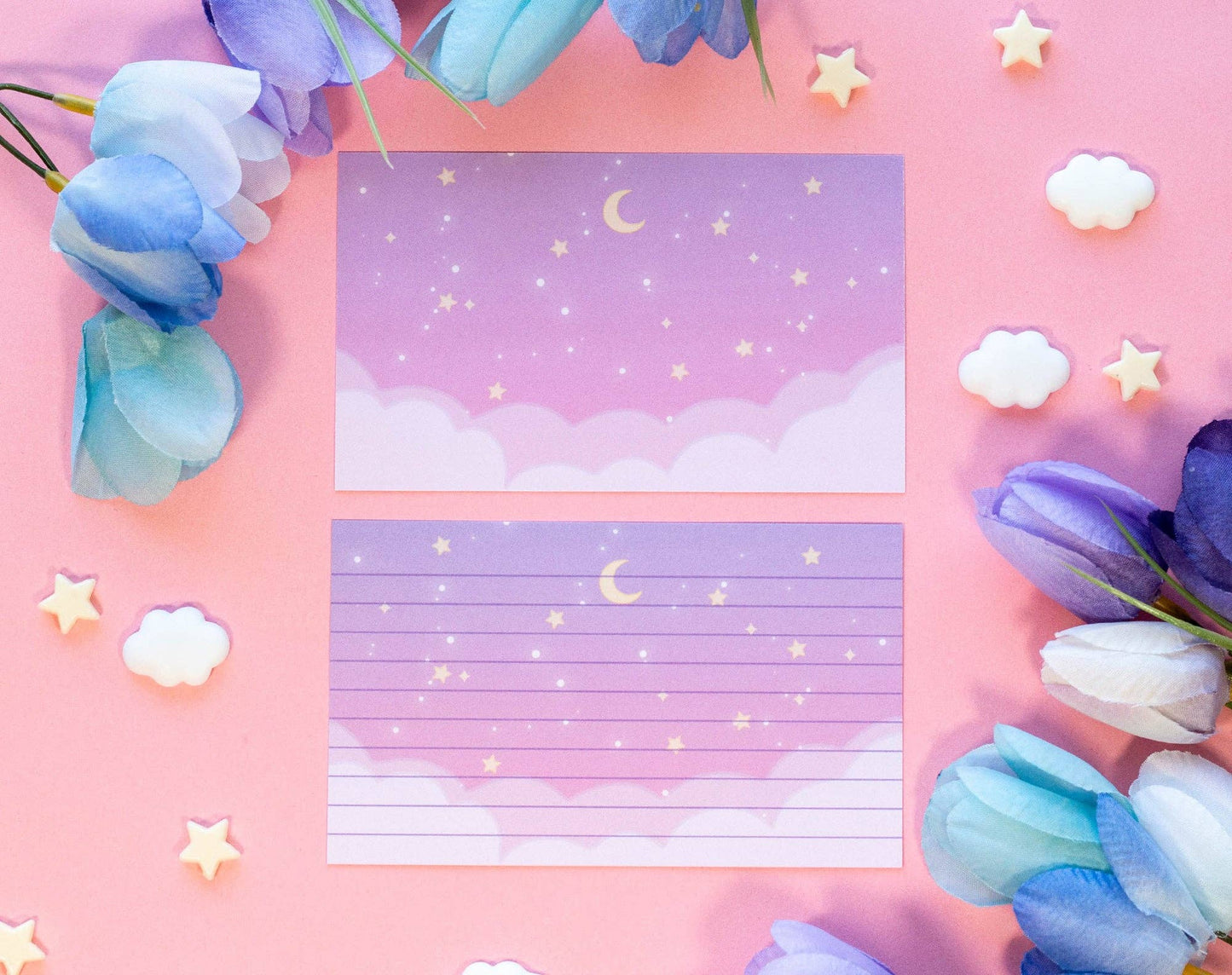 Unicorn Eclipse - Starry Clouds Note Cards