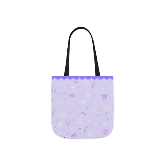 Pastel Purple Pattern Canvas Tote Bag — Purple Planner Party Merch