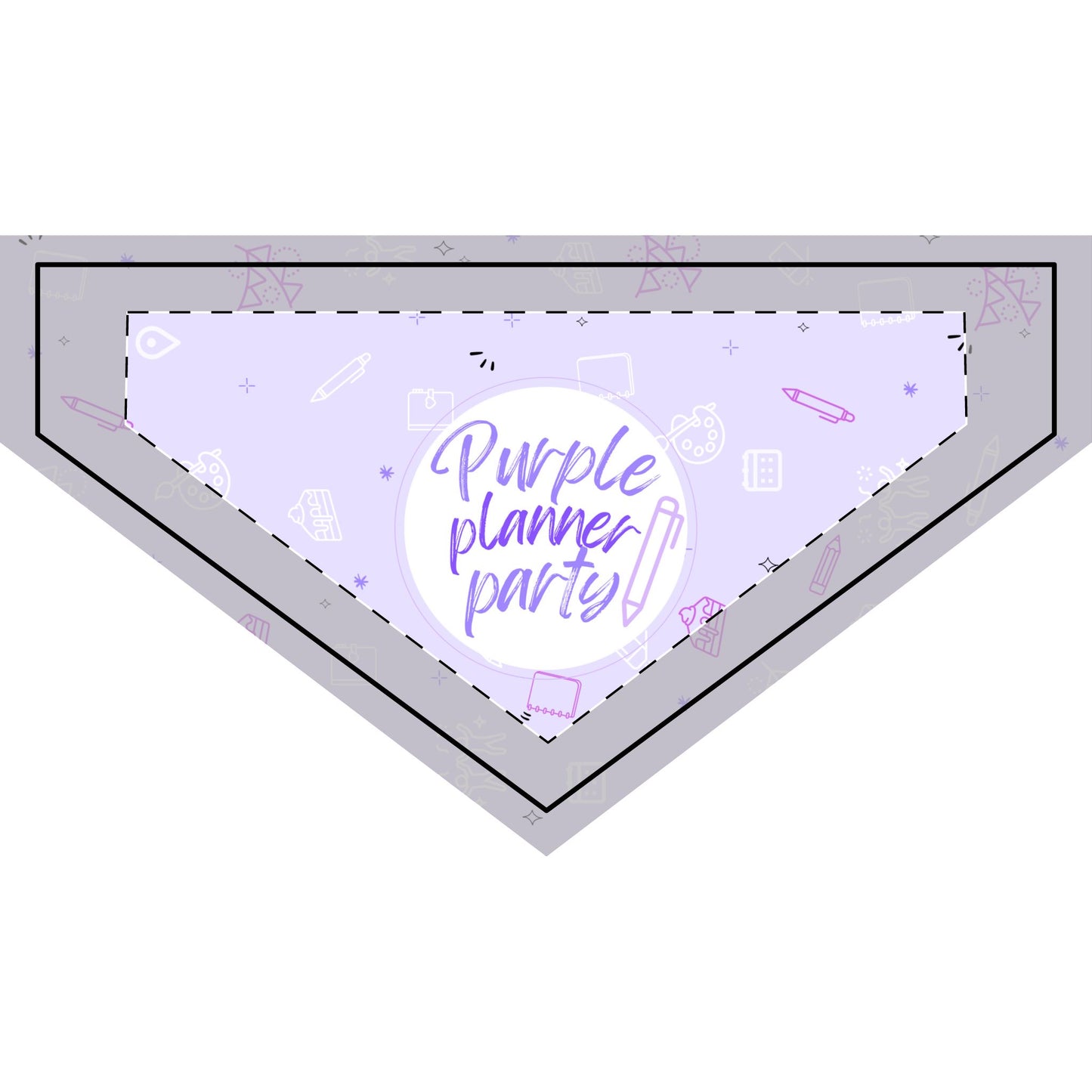Clip-on Pet Bandana — 'Purple Planner Party' Pastel Planner Lover Bandana for Dogs & Cats