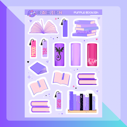 Purple Bookish Sticker Sheet