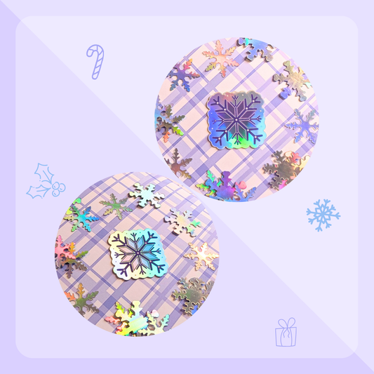 Snowflake pack of 3 - Holographic Effects Stickers