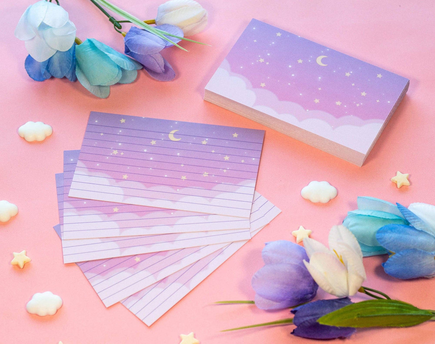 Unicorn Eclipse - Starry Clouds Note Cards