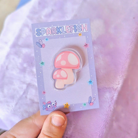 Cute Toadstool Acrylic Pin