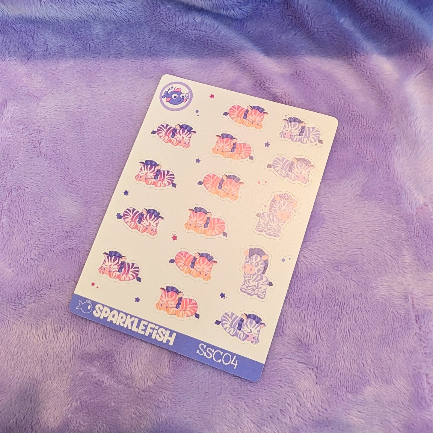 Snoozy Zebras - Deco Vinyl Sticker Sheet
