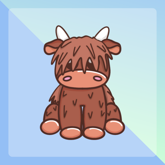 Joy holographic highland cow