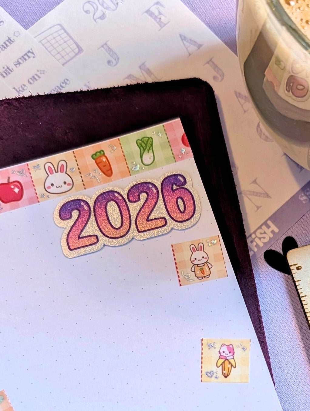 2026 - in Lofi aesthetic glitter sticker
