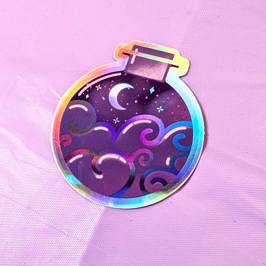 Purple Potion Bottle - lofi & galaxy style die cut