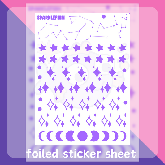 Spacecore Celestial Rainbow - Foiled Premium Stickers