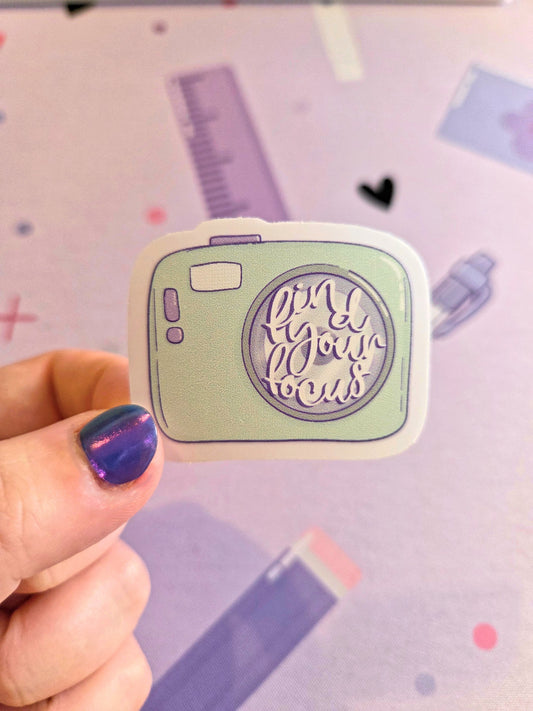 Find your focus - clear matte Waterproof Sticker