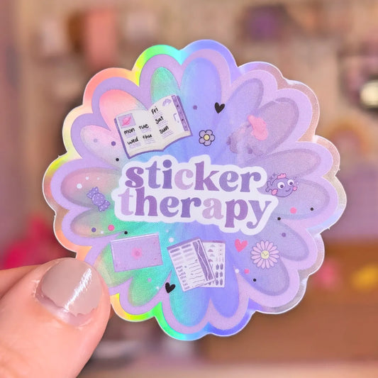 Sticker Therapy Holographic Effect Die Cut Sticker