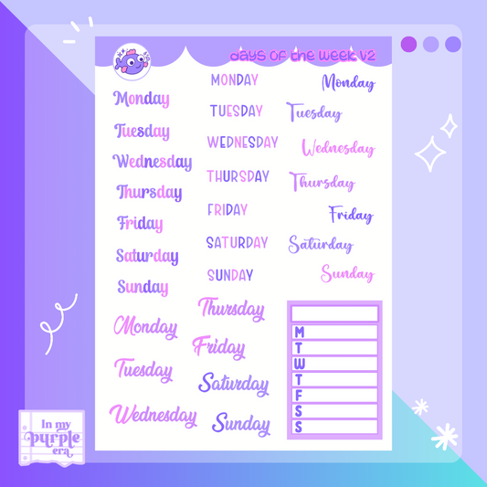 Days of the week 2 - Purple Era Collection