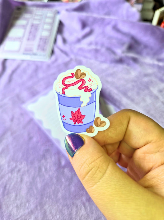 Purple Era Hot Take away Maple 🍁 Cup - Glossy sticker
