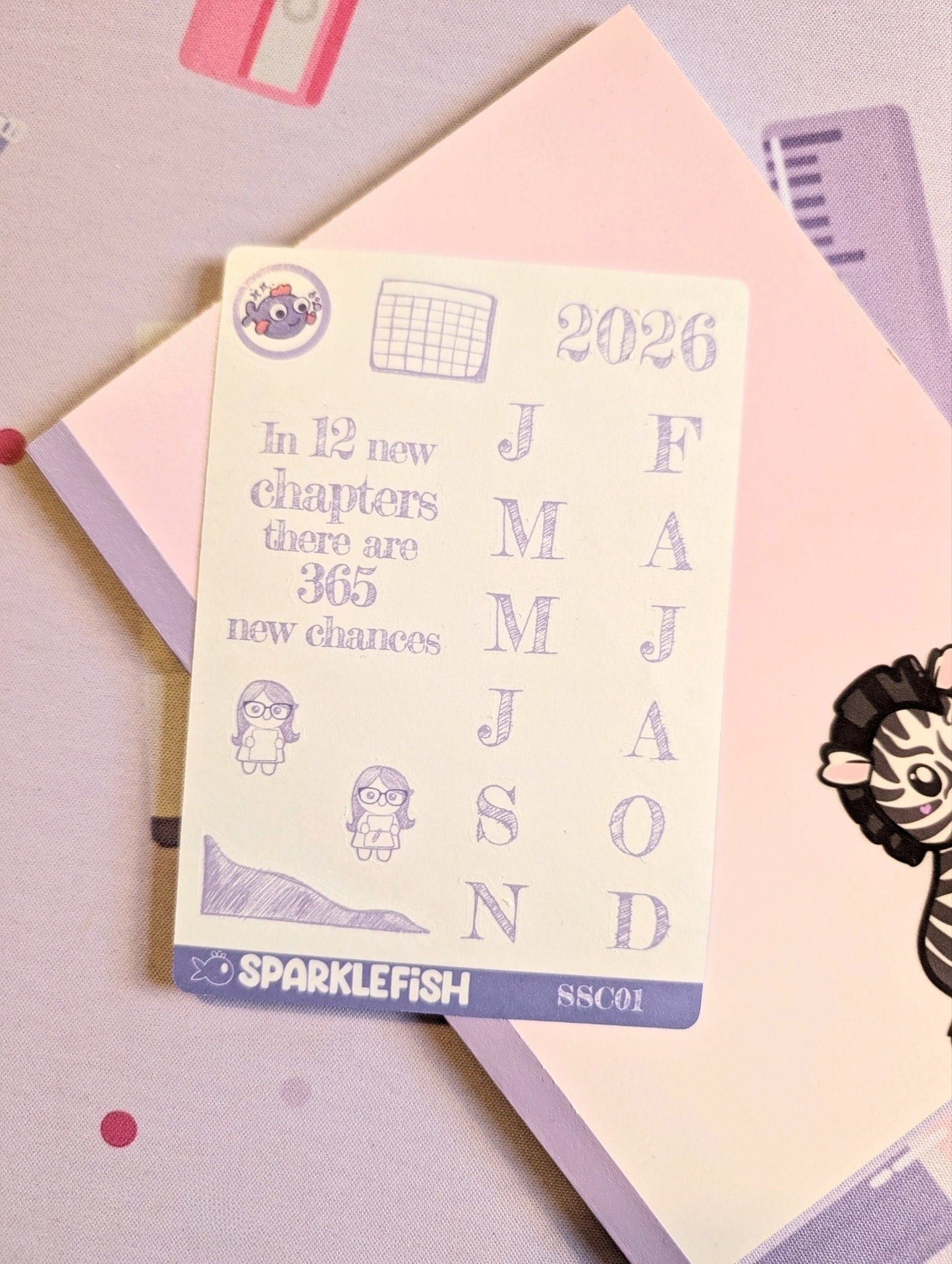 Sketchy Year of 2026 - washi sticker paper