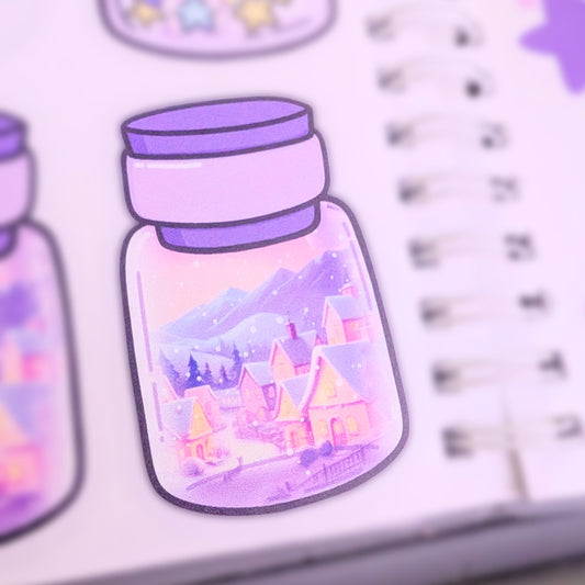 Cosy Star Jar Collection | Clear Matte Vinyl Sticker
