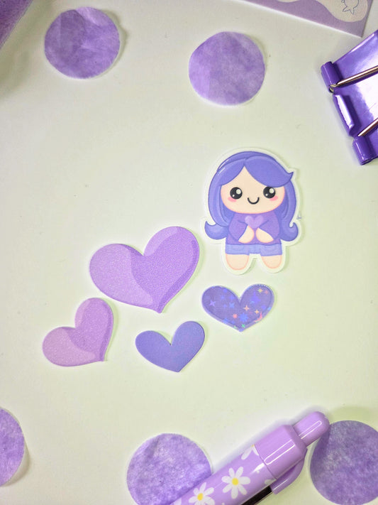 Purple Era Holly and Hearts - sticker pack