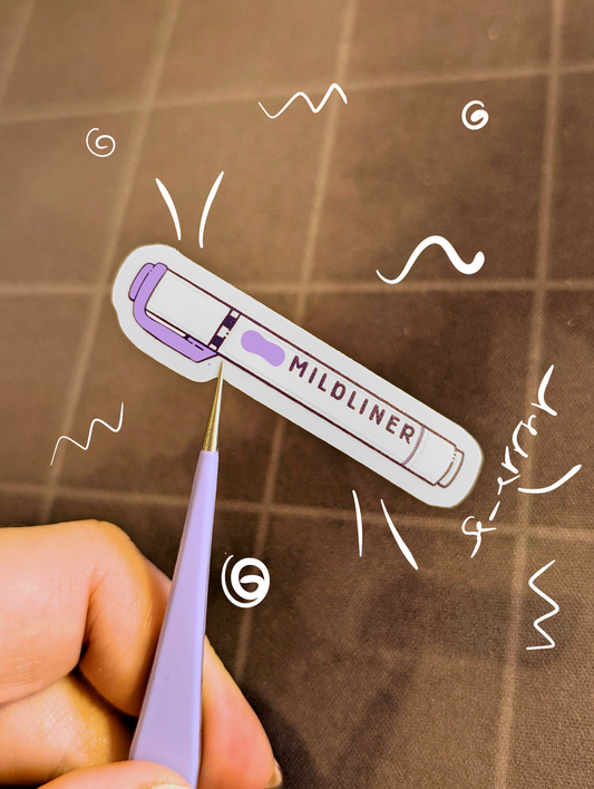Chunky Mildliner fan art - clear matte Waterproof Sticker